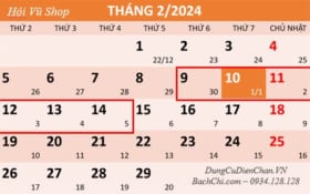 Lịch nghỉ tết nguyên đán Giáp Thìn năm 2024